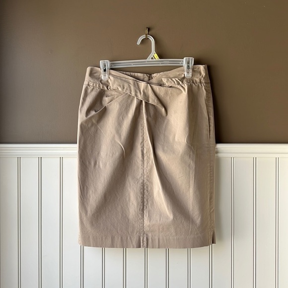 MICHAEL MICHAEL KORS Tan Faux Wrap Waist Pencil Skirt Size 10 - Picture 12 of 12